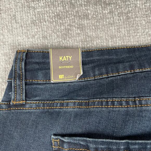 Kut From The Kloth Jeans 22W Blue Straight Katy High Rise Boyfriend Dark Wash - Picture 6 of 16